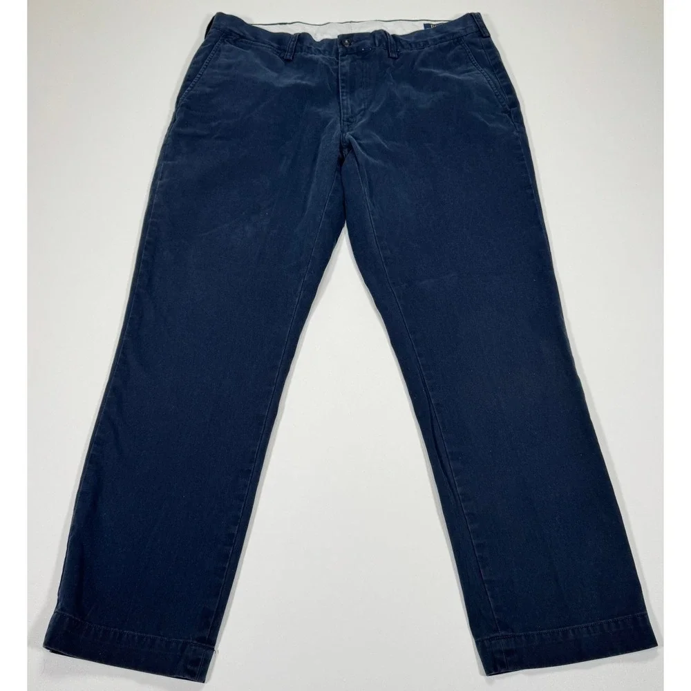 Polo Ralph Lauren Mens Chinos Pants 36x30 Navy Blue Slim Fit Cotton